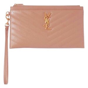 Like New & Authentic YSL Saint Laurent Monogram Matelassé Leather Pouch Wrislet!